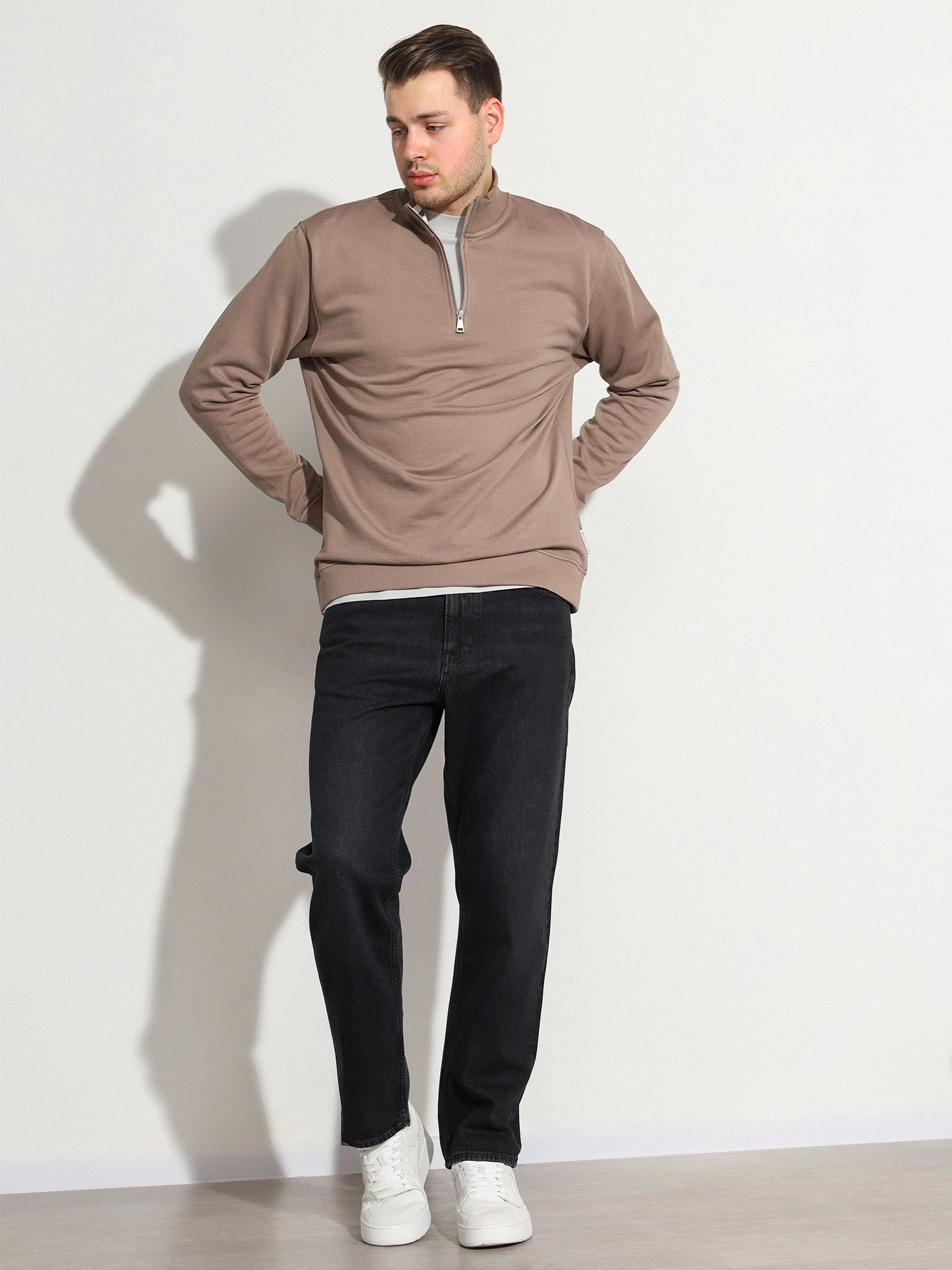 Толстовка темно-бежевого цвета из хлопка